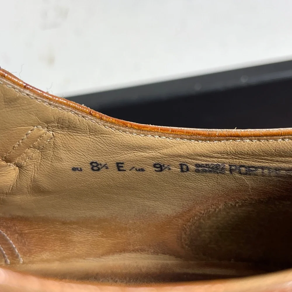 Bally Switzerland Porthos Monk Strap Cap Toe Brown Leather Dress Shoes Men 9.5D‎